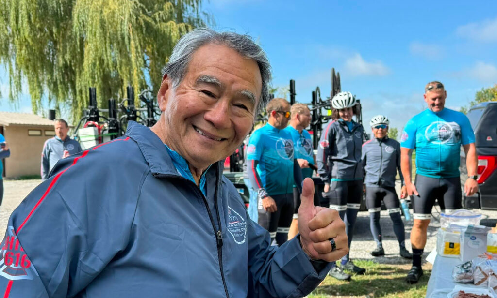 rider giving thumbs up